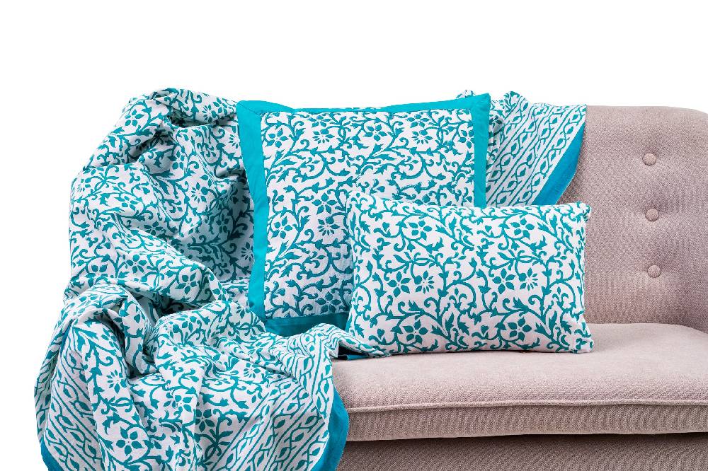 Novità Home Vietri - Mezzero Doppio Decor Turchese In Cotone - 270x270