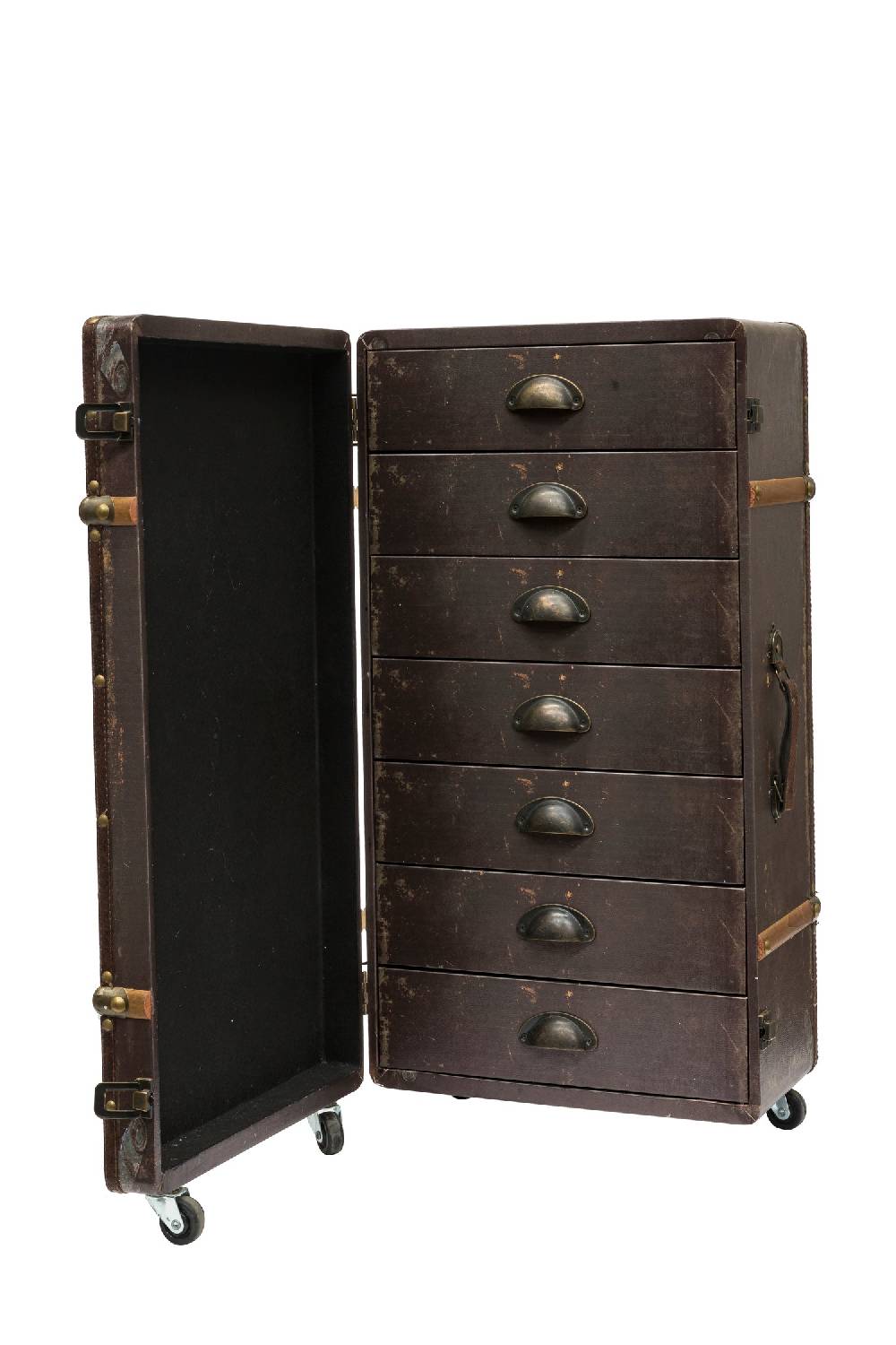 Novità Home Vintage - Baule da Viaggio con Cassetti e Ruote