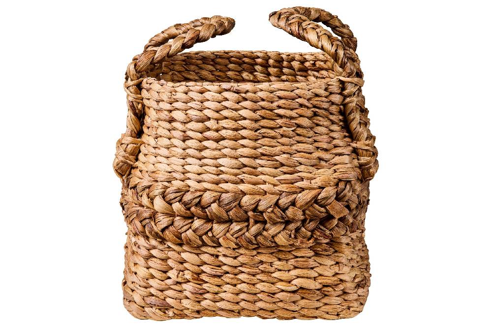 Novità Home Weaves - Cesta Con Manici Base Quadrata Bordo Treccia