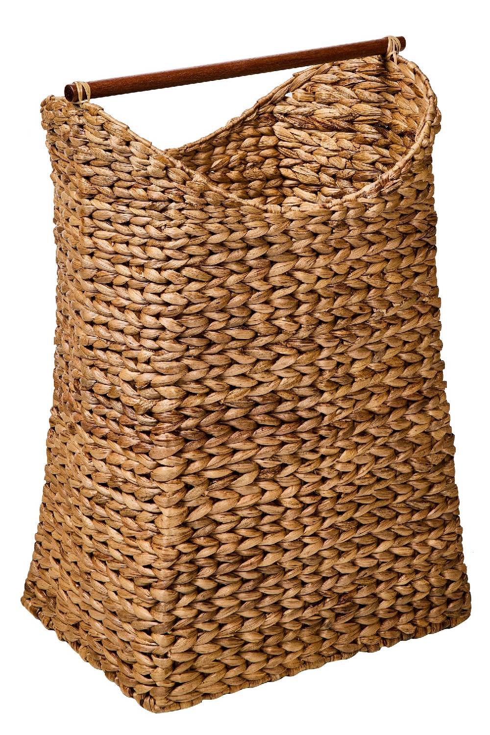 Novità Home Weaves - Cesta Laundry Con Manico In Legno Intreccio A Treccia