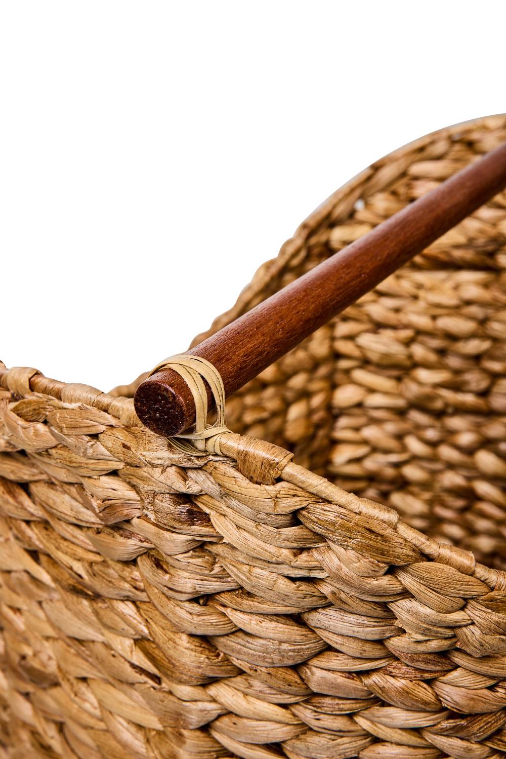 Novità Home Weaves - Cesta Laundry Con Manico In Legno Intreccio A Treccia