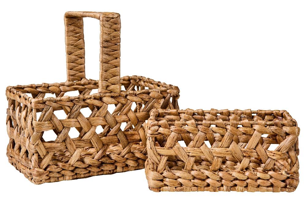 Novità Home Weaves - Cestine Porta Pane Set 1/2 Intreccio Forato