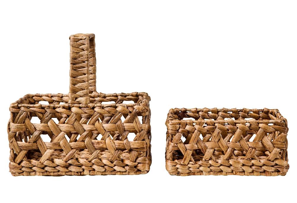 Novità Home Weaves - Cestine Porta Pane Set 1/2 Intreccio Forato