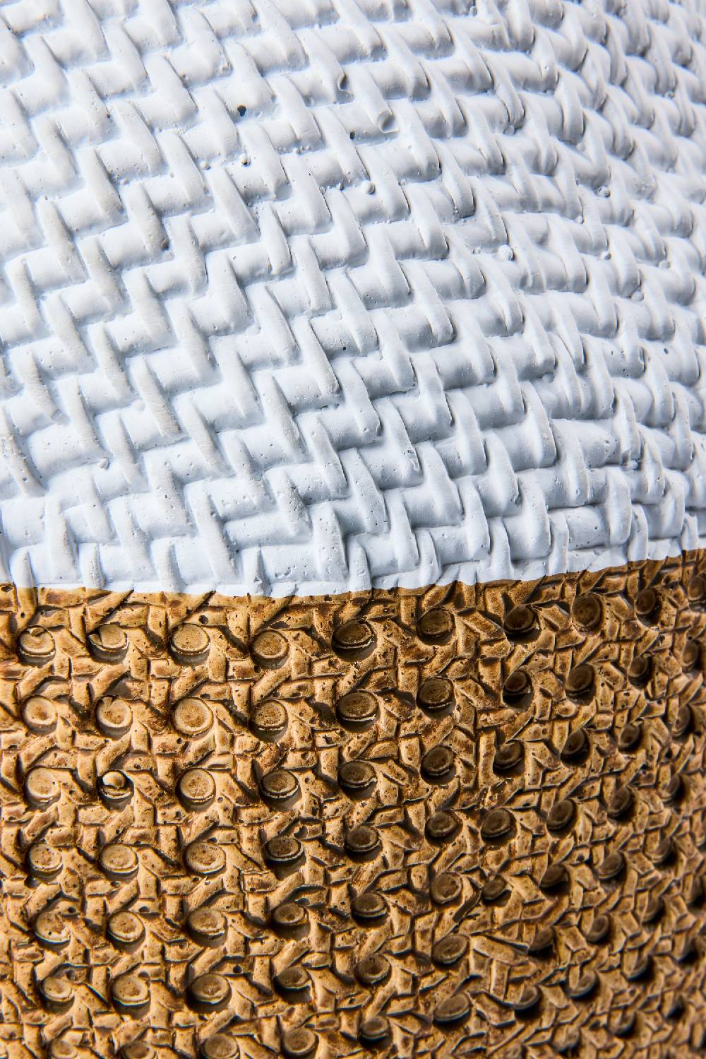 Novità Home Wicker Cement - Vaso Disegno Doppio Intreccio Vienna E Rattan