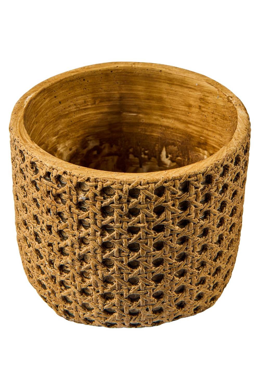 Novità Home Wicker Cement - Vaso Disegno Paglia Vienna Misura 14X12