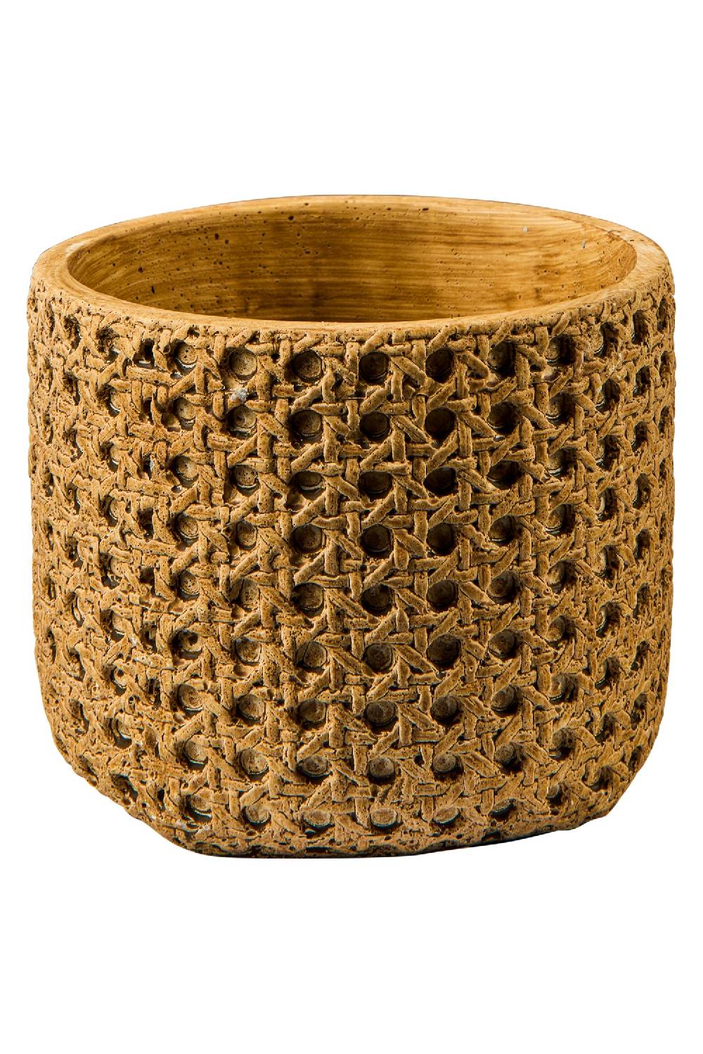 Novità Home Wicker Cement - Vaso Disegno Paglia Vienna Misura 14X12