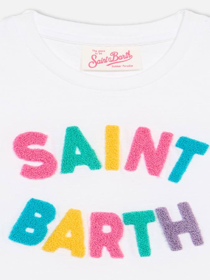 Mc2 Saint Barth Abito Abbey Per Bambina Con Frange E Patch In Spugna