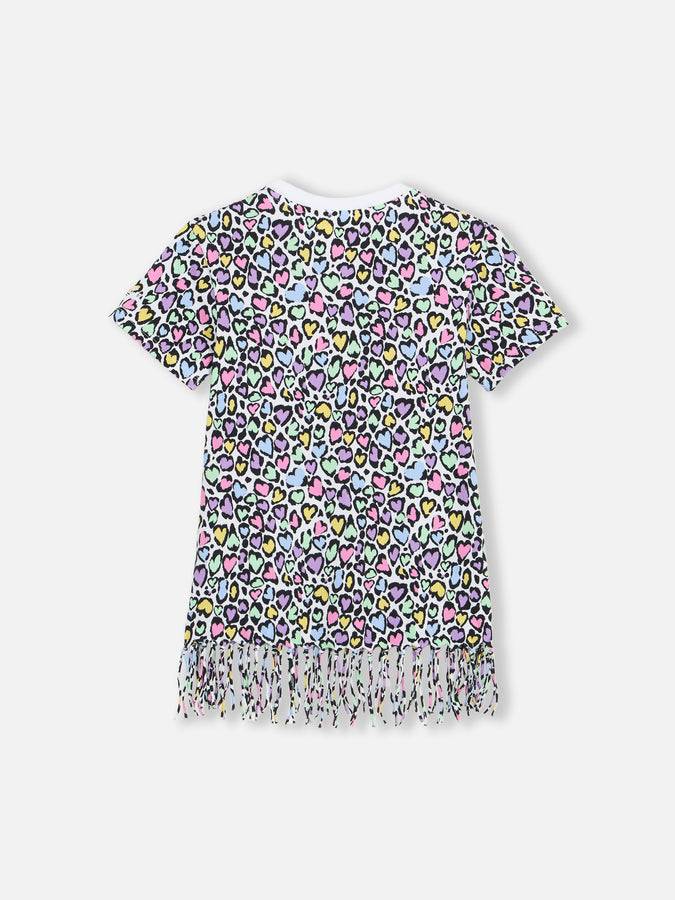 Mc2 Saint Barth Abito Abbey Per Bambina Con Frange E Stampa Animalier