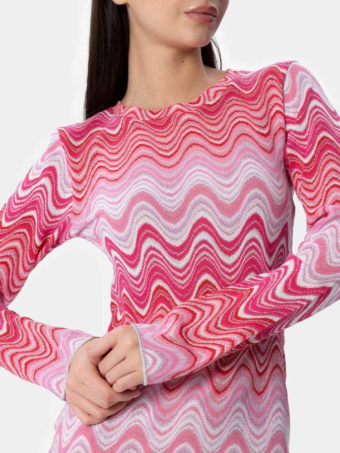 Mc2 Saint Barth Abito Corto Da Donna In Maglia Raschel Rosa Imany