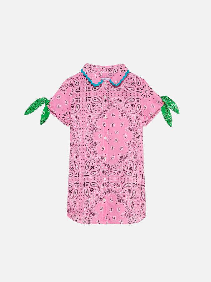 Mc2 Saint Barth Abito Da Bambina Chemisier Con Stampa Bandana