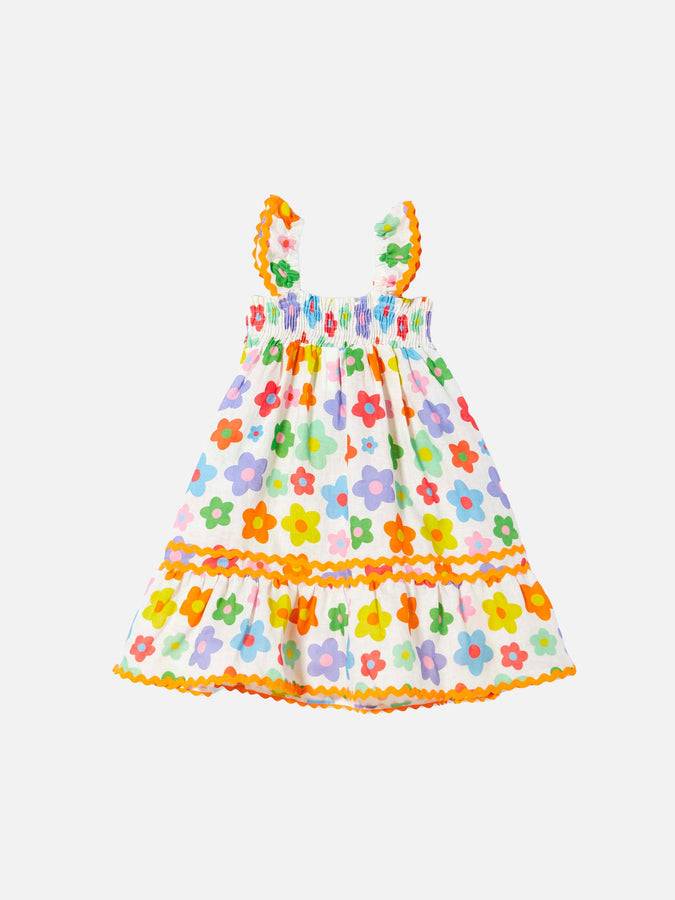 Mc2 Saint Barth Abito Da Bambina Con Fiori Multicolore