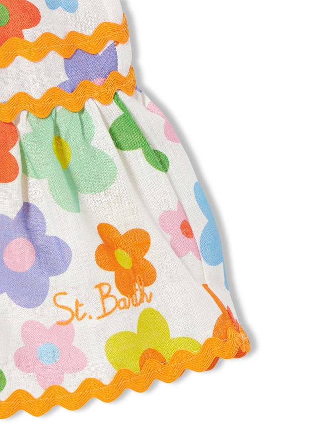 Mc2 Saint Barth Abito Da Bambina Con Fiori Multicolore