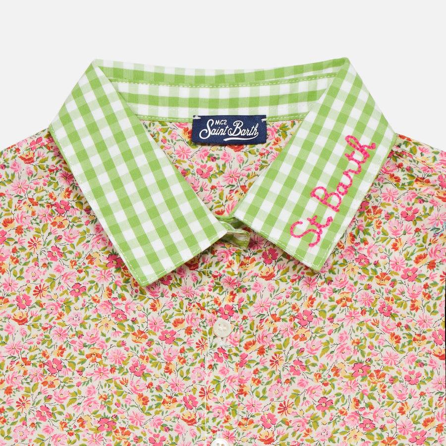 Mc2 Saint Barth Abito Da Bambina Con Stampa Liberty | Realizzato Con Tessuto Liberty