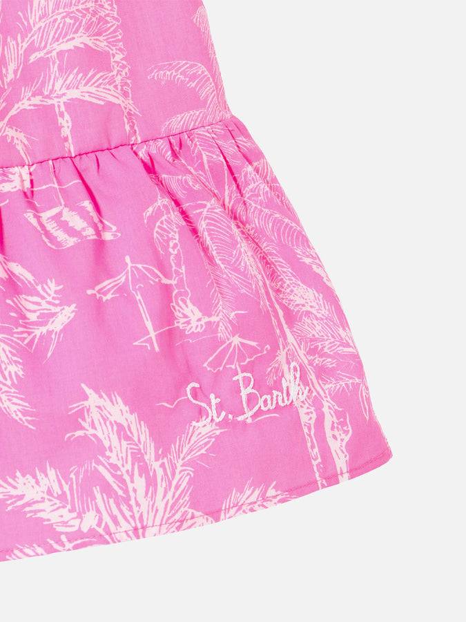 Mc2 Saint Barth Abito Da Bambina Con Stampa Toile De Jouy