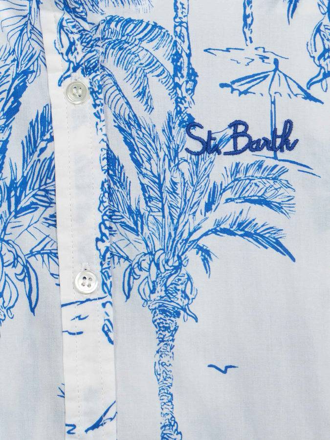 Mc2 Saint Barth Abito Da Bambina In Cotone Anastasie Jr Con Stampa Toile De Jouy