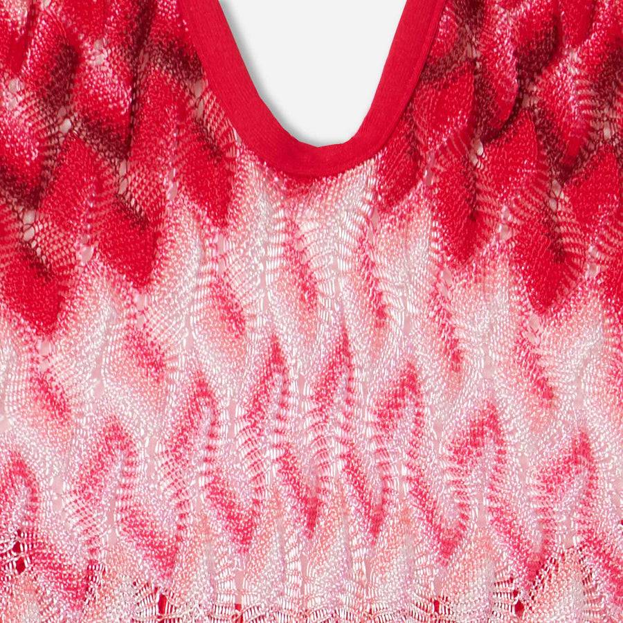 Mc2 Saint Barth Abito Da Bambina In Maglia Fantasia Chevron