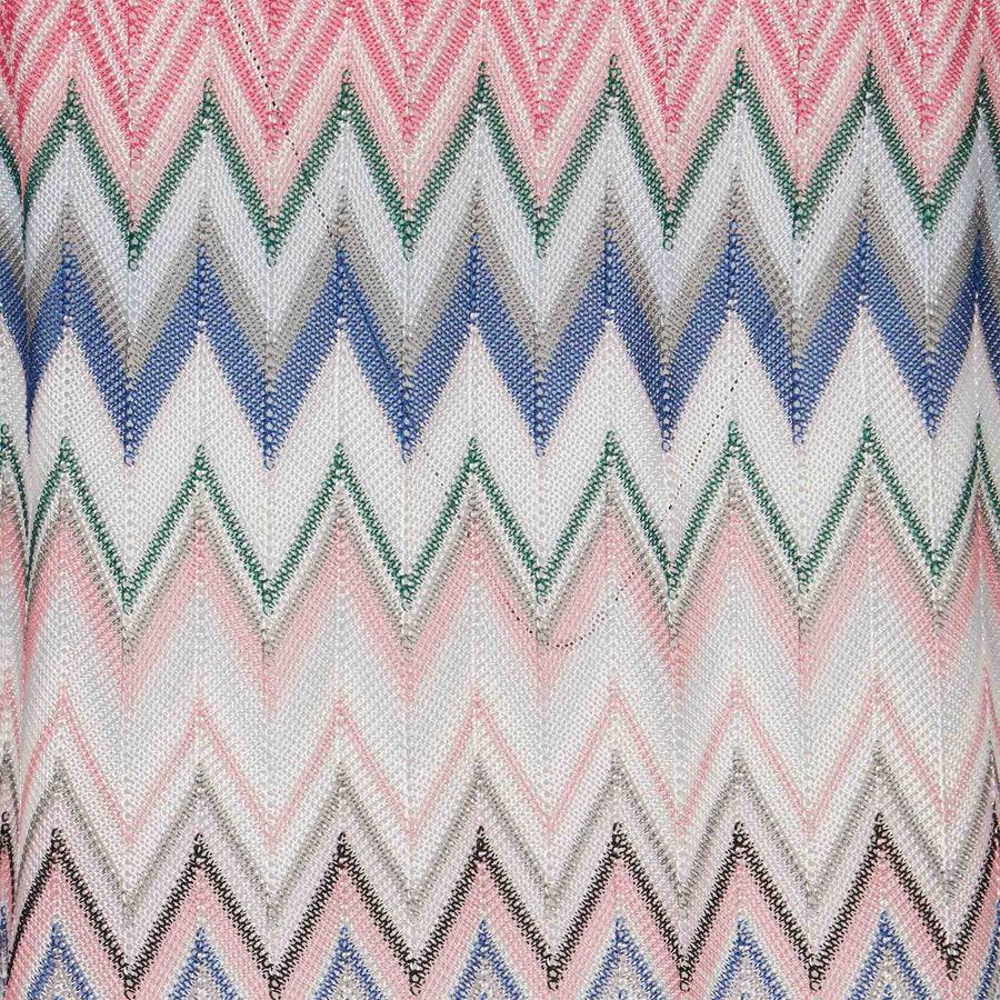Mc2 Saint Barth Abito Da Bambina In Maglia Rosa Fantasia Chevron