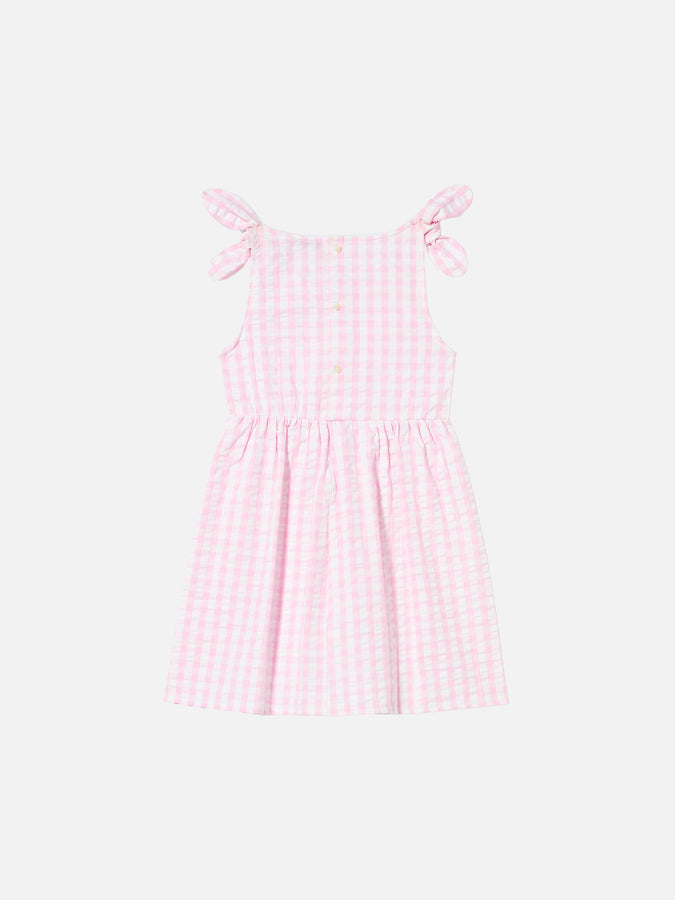 Mc2 Saint Barth Abito Da Bambina In Stampa Vichy Rosa