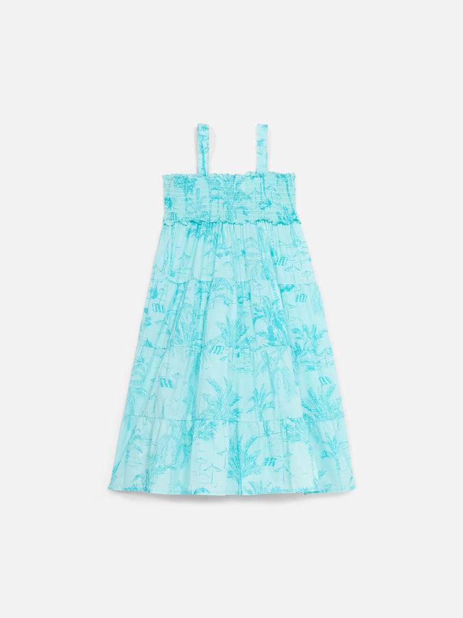 Mc2 Saint Barth Abito da bambina Jemine Jr in cotone con stampa toile de jouy