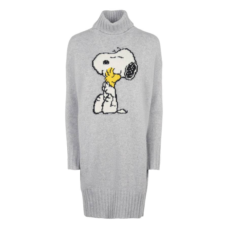 Mc2 Saint Barth Abito Da Donna In Maglia Con Stampa Jacquard Snoopy | © Peanuts Edizione Speciale