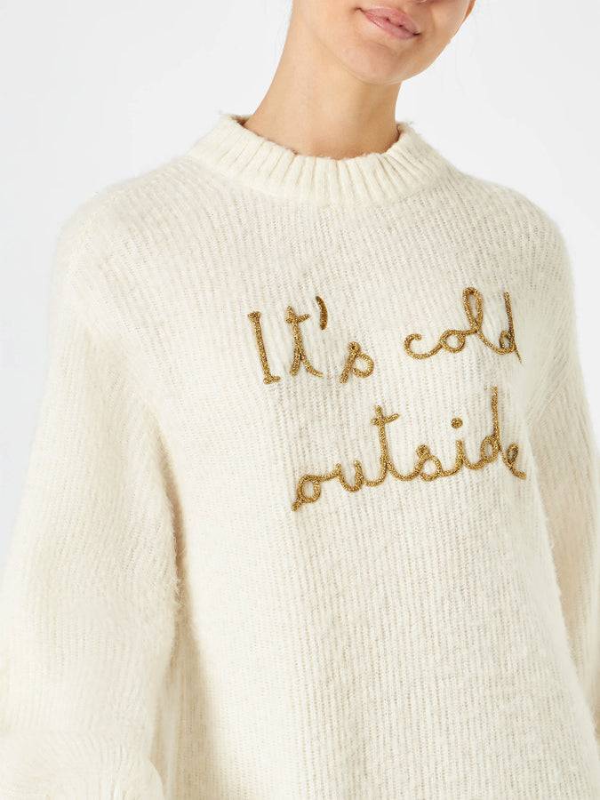Mc2 Saint Barth Abito In Maglia Garzata Con Ricamo It's Cold Outside