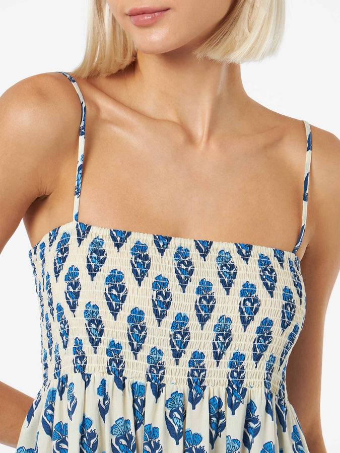 Mc2 Saint Barth Abito Jemma Da Donna In Cotone Con Ricamo Punto Smock