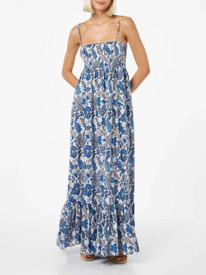 Mc2 Saint Barth Abito Jemma da donna in cotone con ricamo punto smock