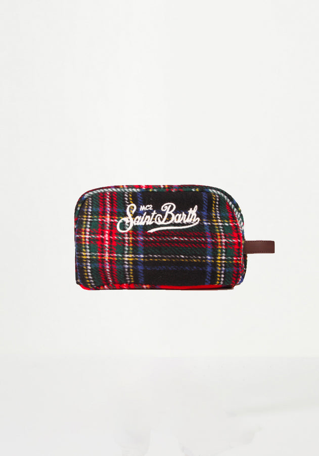Mc2 Saint Barth Beauty case in tessuto tartan patchwork