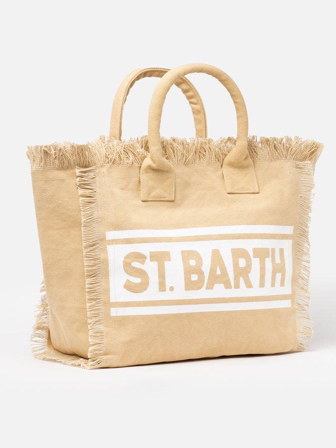 Mc2 Saint Barth Beige Cotton Canvas Vanity Shoulder Bag