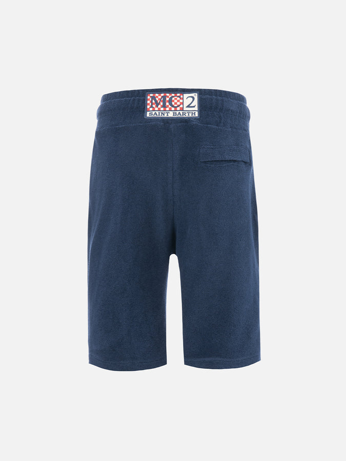 Mc2 Saint Barth Bermuda Bambino In Spugna Blu Navy Randle Jr