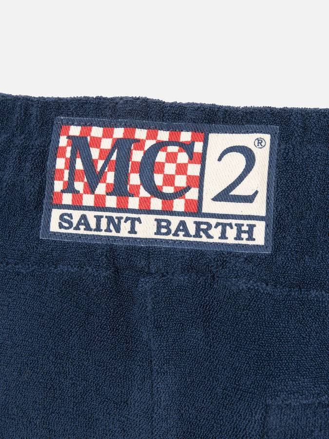 Mc2 Saint Barth Bermuda Bambino In Spugna Blu Navy Randle Jr