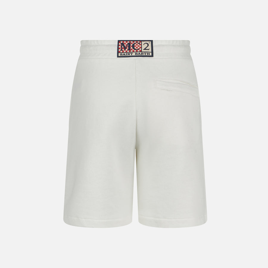 Mc2 Saint Barth Bermuda Da Bambino In Cotone Bianco