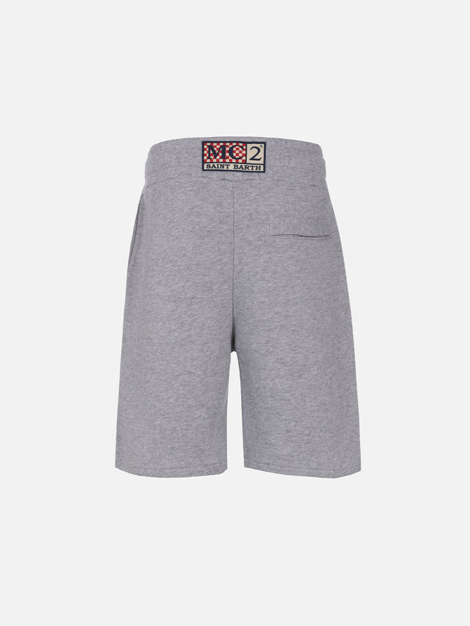 Mc2 Saint Barth Bermuda Da Bambino In Felpa Di Cotone Grigio Randle Jr