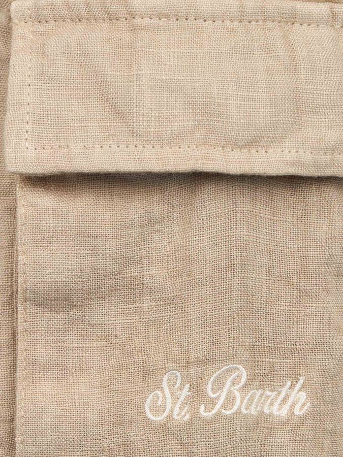 Mc2 Saint Barth Bermuda Da Bambino In Lino Beige Marsiglia Jr