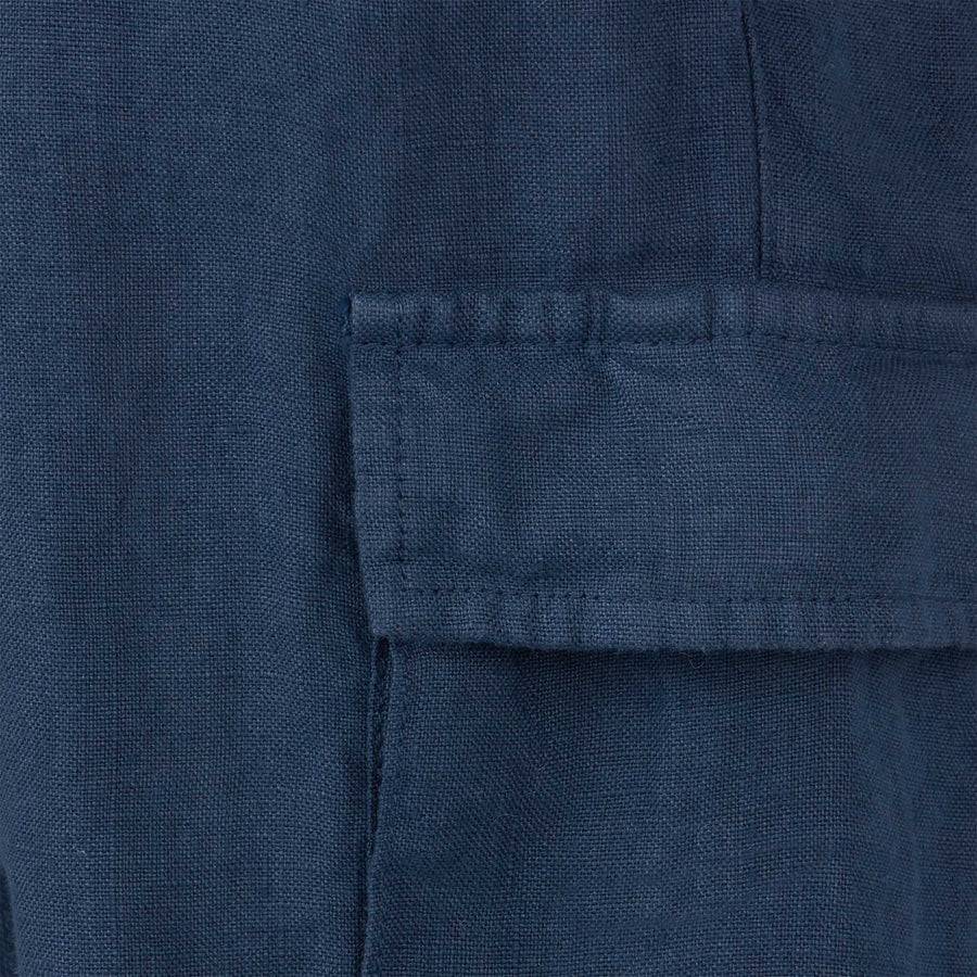 Mc2 Saint Barth Bermuda Da Bambino In Lino Blu Navy