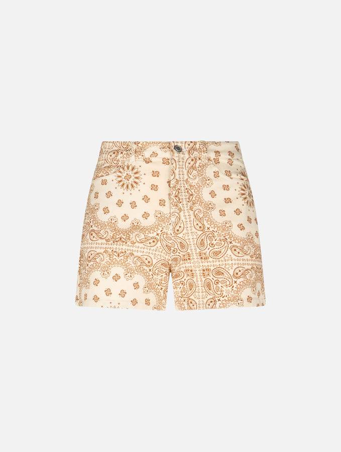 Mc2 Saint Barth Bermuda Da Donna In Denim Stampa Bandana Cancun