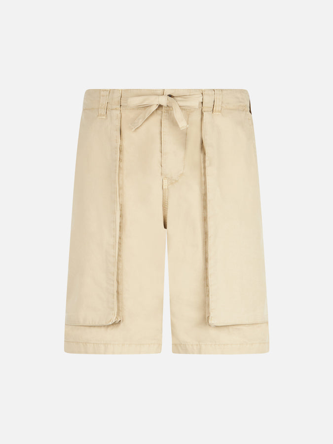 Mc2 Saint Barth Bermuda Da Uomo Beige Con Tasche Laterali