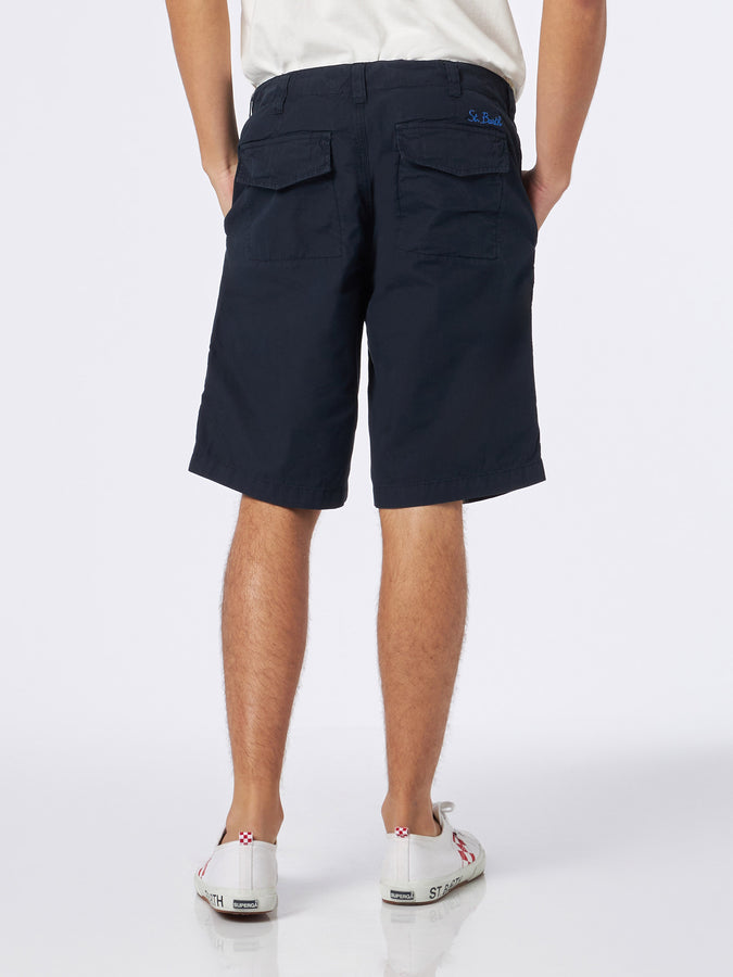 Mc2 Saint Barth Bermuda Da Uomo Blu Con Tasche Laterali