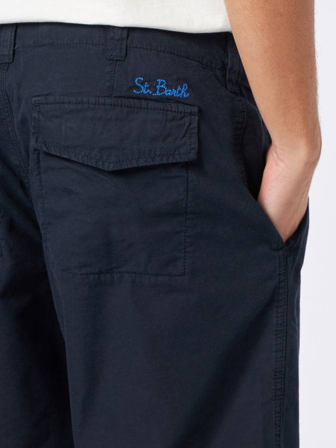 Mc2 Saint Barth Bermuda Da Uomo Blu Con Tasche Laterali