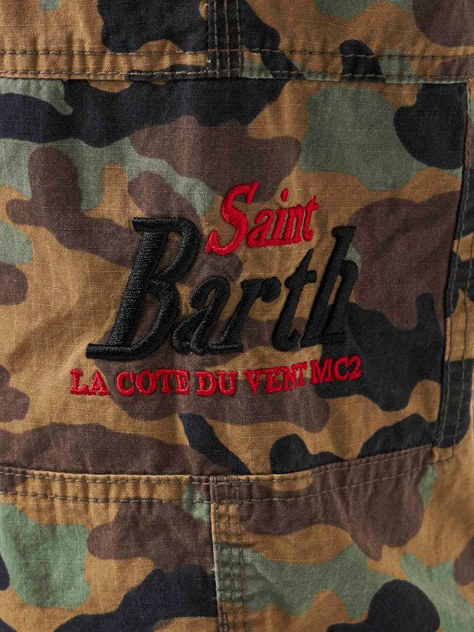 Mc2 Saint Barth Bermuda Da Uomo Camouflage Cargo Con Tasche