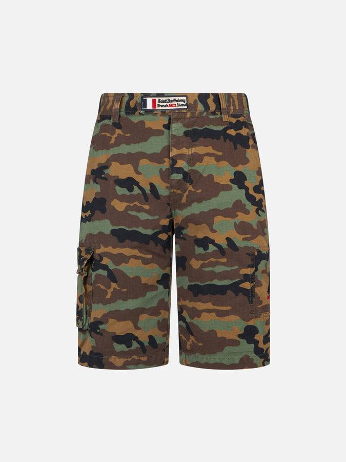 Mc2 Saint Barth Bermuda Da Uomo Camouflage Cargo Con Tasche