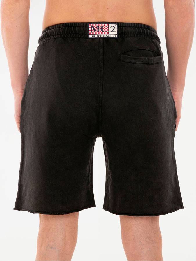 Mc2 Saint Barth Bermuda Da Uomo In Cotone Nero Effetto Sbiadito
