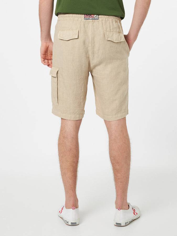 Mc2 Saint Barth Bermuda Da Uomo Lino Beige Marsiglia