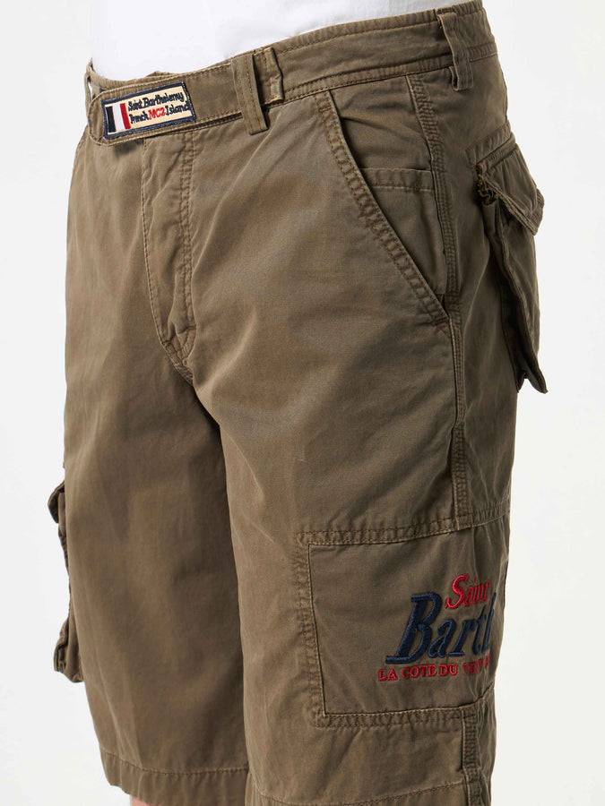 Mc2 Saint Barth Bermuda Da Uomo Marrone Cargo Con Tasche