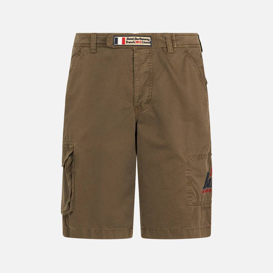 Mc2 Saint Barth Bermuda Da Uomo Marrone Cargo Con Tasche