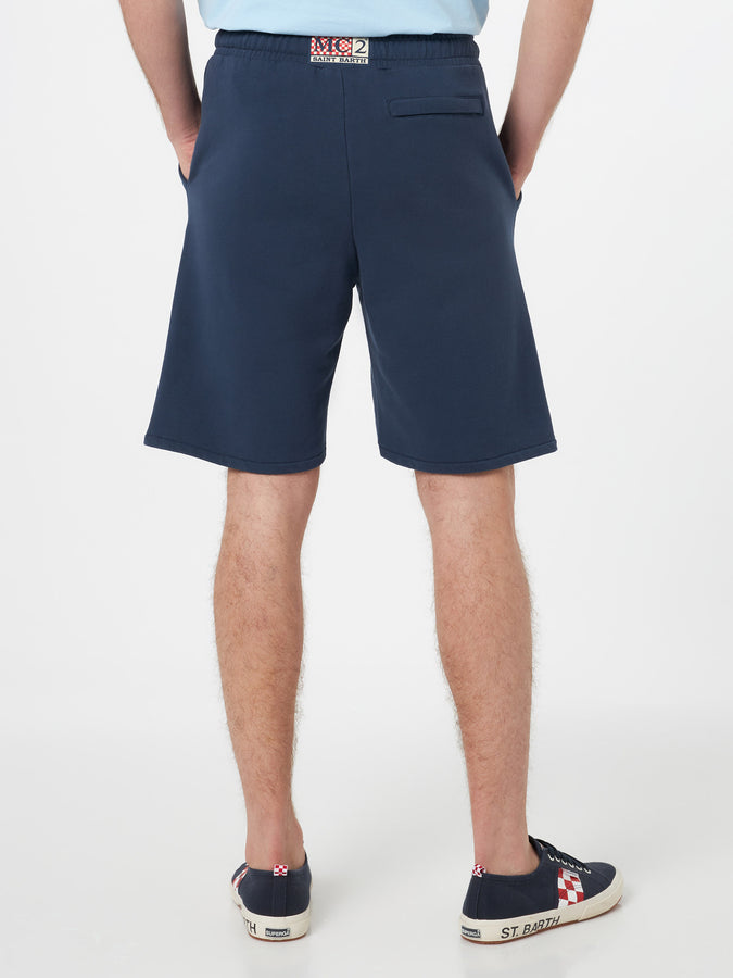 Mc2 Saint Barth Bermuda Da Uomo Randle In Felpa Di Cotone Blu Navy
