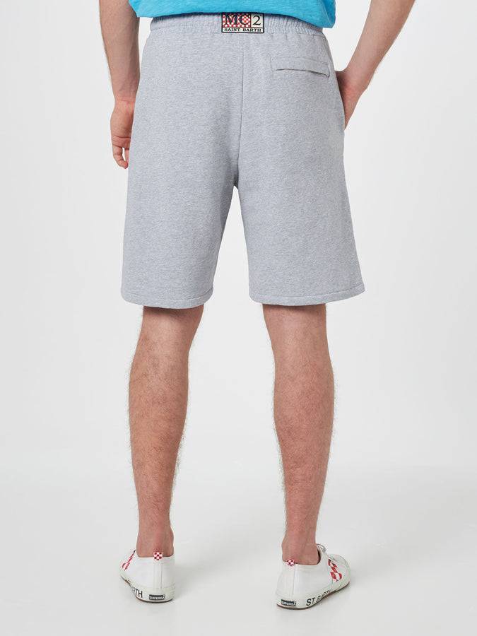 Mc2 Saint Barth Bermuda Da Uomo Randle In Felpa Di Cotone Grigio Mélange