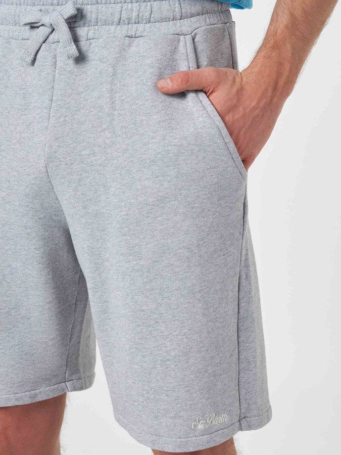 Mc2 Saint Barth Bermuda Da Uomo Randle In Felpa Di Cotone Grigio Mélange