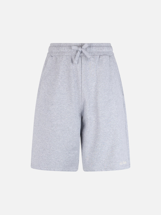 Mc2 Saint Barth Bermuda Da Uomo Randle In Felpa Di Cotone Grigio Mélange