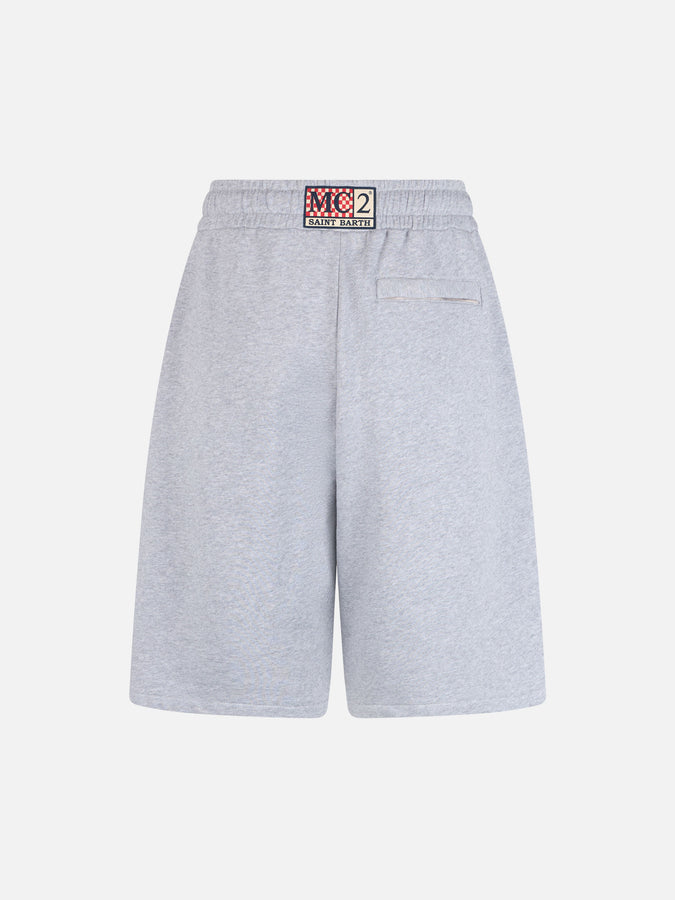 Mc2 Saint Barth Bermuda Da Uomo Randle In Felpa Di Cotone Grigio Mélange